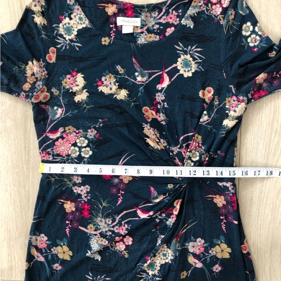 Monsoon Floral Print 1/2 Sleeve Dress Size 10 - Picture 6 of 15